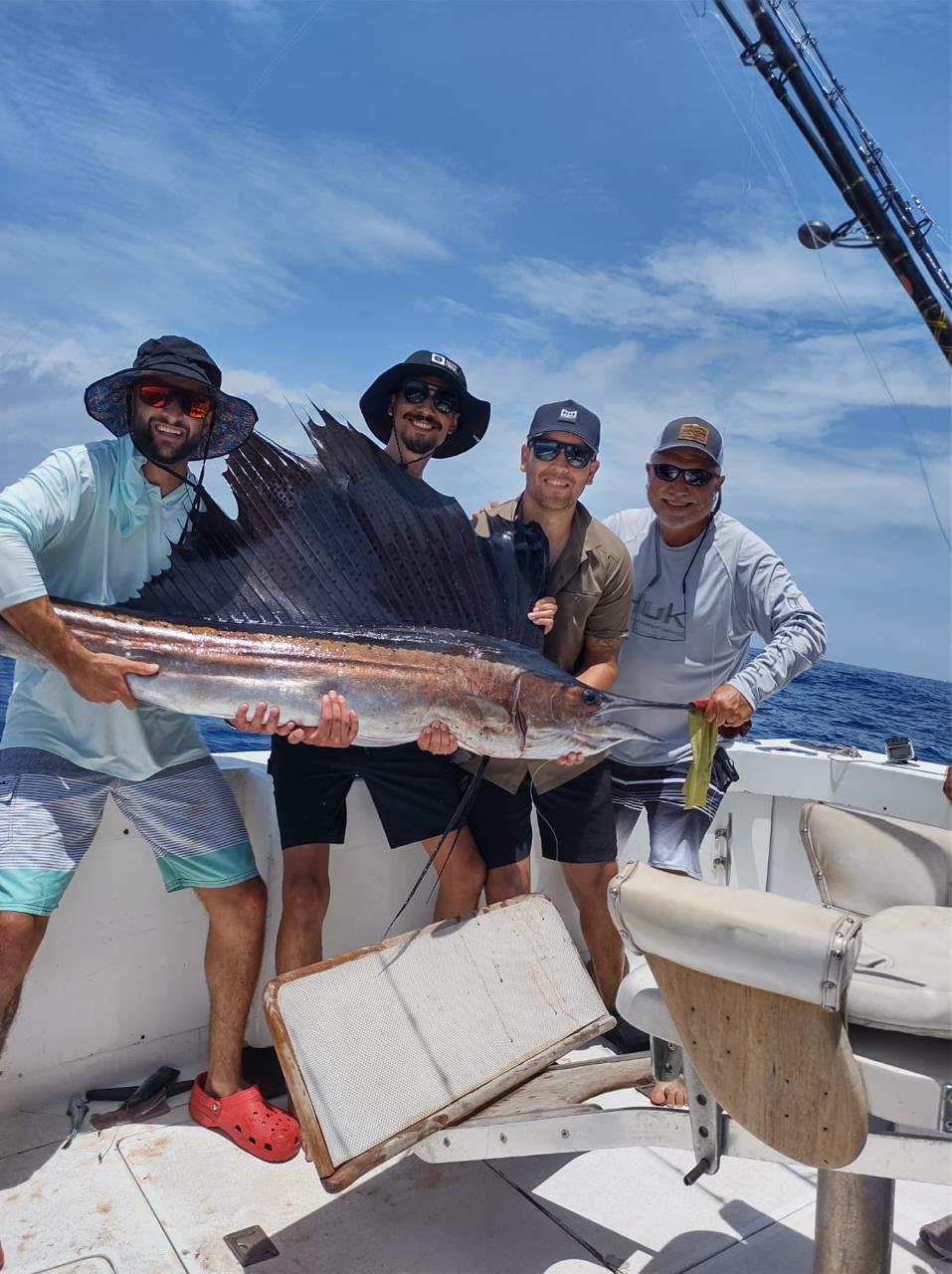 Fishing charter with caught fish in Cancun